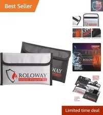 Small Fireproof Bag 5 x 8 inches, Non-itchy Fireproof Money Bag for Cash, Val...