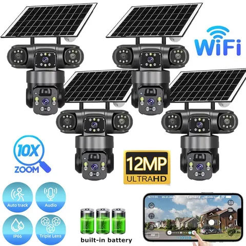 Camara De Seguridad Solar Inalambricas Para Exterior Con Vision Nocturna y Video