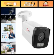 4MP PoE IP Bullet Camera - Smart Dual Light, Color Night Vision, Outdoor Securit