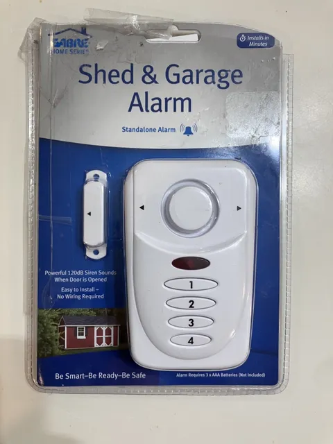 Sabre Home Series Shed & Garage Alarm Powerful 120dB Siren Sounds No Wiring