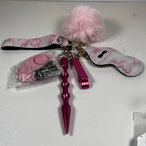 Pink Personal Alarm With Keychain LED Light