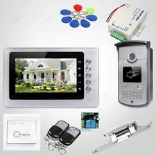 7inch Wired Video Door Entry Phone Call System Electric Strike Lock Set Included