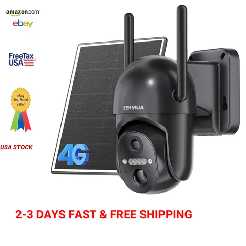 Cellular Solar Security Camera 4G LTE Wireless Outdoor No Wi-Fi 2K Night Vision