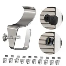 Hibezos 12 Pack Vinyl Siding Clip Hooks for All-New Outdoor Camera, No-Hole