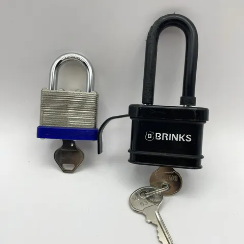 Used Padlocks with Keys Brinks Weather Guard and Unbranded Both 40mm