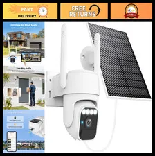 Outdoor Wireless Solar Security Camera 360° | IP65 Weatherproof, Color Night Vis
