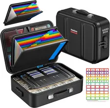 Fireproof Document Box with Lock, Hard Case Safe Box Water Resistant Document Or