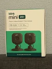 Blink Mini 2K+ Plug-in Indoor Camera night vision, motion detection – 2 cameras