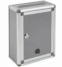 Aoakua Multi-Purpose Box with Key Donation Box Appication etc. Silver Gray W22cm