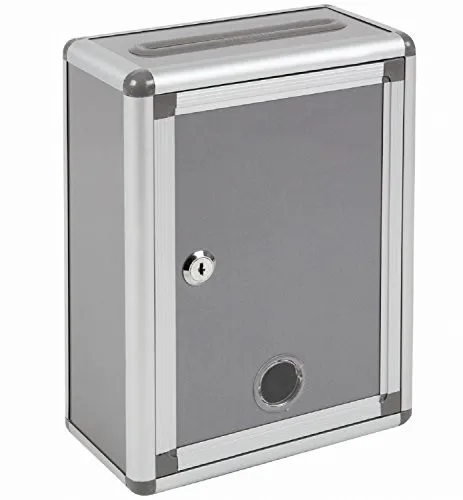 Aoakua Multi-Purpose Box with Key Donation Box Appication etc. Silver Gray W22cm