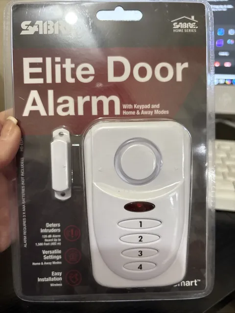 SABRE ELITE DOOR ALARM Front Back Doors Garage Shed Security Safety HS-EDA