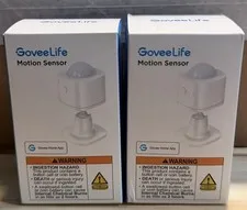 GoveeLife Motion Sensor 2-Pack White Indoor Wireless Battery, Govee Home App