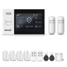 Wireless Home Alarm System,Smart Home Security Systems with 4G SMS/Tuya App I...