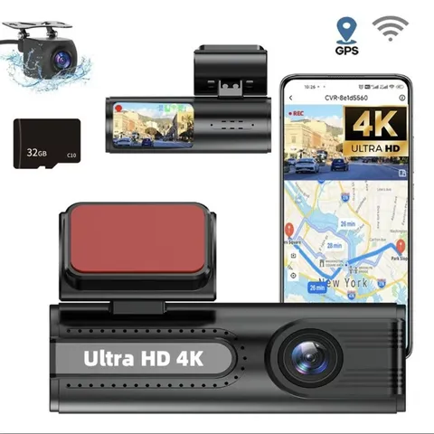 4K Car DVR, Dual Lens Car DVR with 32G/ 64G/128G Memory Card,