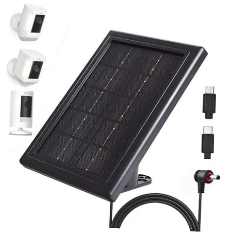 Solar Panel Charger for Ring Cameras, 5V Solar Charger, Compatible with Ring