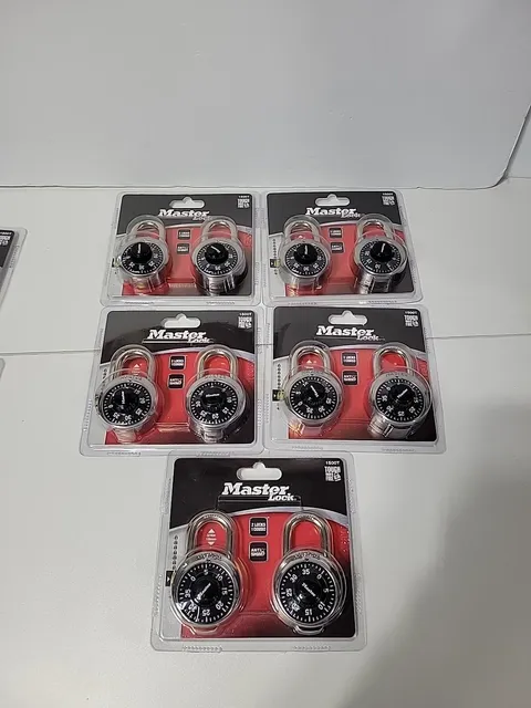 Lot Of (10) Master Lock 1500T  Padlocks Same Combo Both In Each Of The (5) Packs