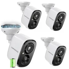 4 Pack 2.5K Security Camera Wireless Outdoor, 2.4G WiFi Battery Powered Outdo...