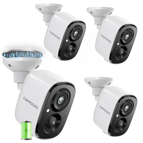4 Pack 2.5K Security Camera Wireless Outdoor, 2.4G WiFi Battery Powered Outdo...