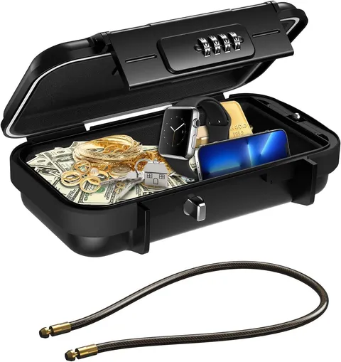 Portable Safe Box, Combination Security Case Lockbox with Code, Waterproof Anti-