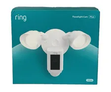 Ring Floodlight Cam Plus Outdoor Wired 1080p FHD Surveillance Camera White - NEW