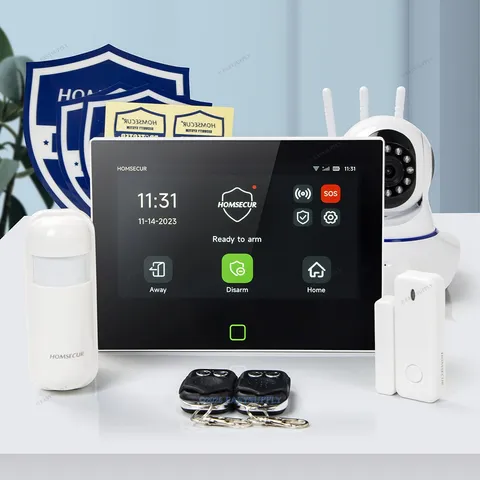 HOMSECUR Wireless WIFI 4G LCD Home Security 7" Touch Screen Alarm System