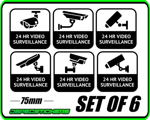 CCTV SECURITY STICKER WINDOW WARNING ALARM HOME BUSINESS VIDEO SURVEILLANCE SET