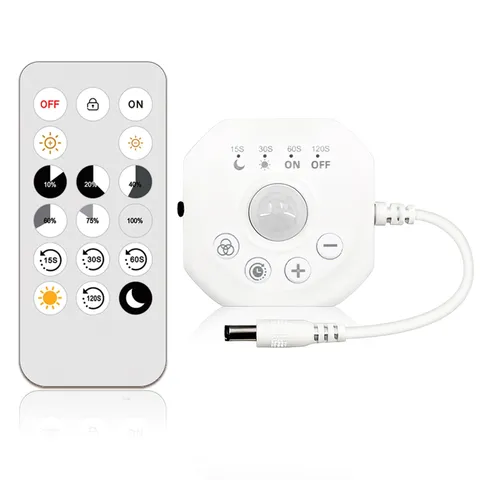 Motion Sensor LED Controller with Remote PIR Light Switch DC524V Max 3A