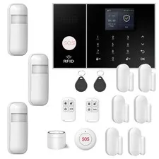 Wireless Smart Home Security System, 15-Piece Alarm Kit (Motion Sensors, Sire...