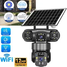 Solar Battery Powered Wireless WiFi Home Security Camera System Outdoor Pan/Tilt
