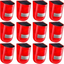 Qualirey Solar Sound and Light Alarm Motion Sensor 129db Outdoor Security Red