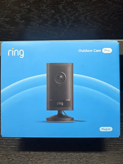 Ring Outdoor Cam Pro Plug-In Retinal 4K Security Camera Black B0DDR3N96D