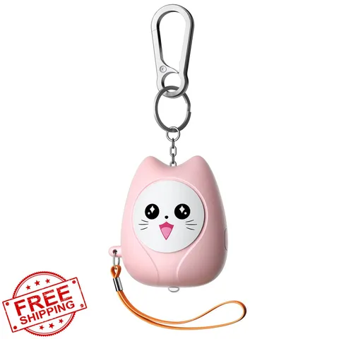 ESSAGER Personal Safety Alarm 130dB Loud Siren LED Keychain Pink