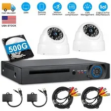 8CH Security DVR Recorder 5MP Security Camera System Email Alert 500G Hard Drive