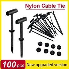 100 PCS Nylon Universal Cable Tie Buckle，Heavy Duty Self-Locking Zip Ties Holder