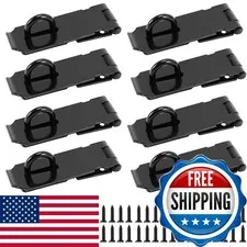 JOIKIT 8 Pack 4 Inch Black Stainless Steel Door Locks Hasp Latch, Padlock Hasp