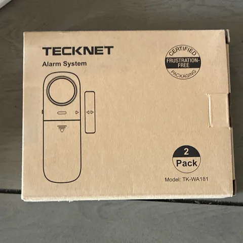 TECKNET TK-WA181 Wireless Door/Window Alarm Sensor 2-Pack, White, Alexa