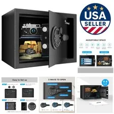 Secure 0.6 Cubic Feet Steel Safe Box with Removable Shelf for Home and Office