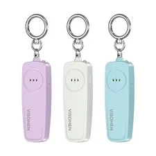 Visomen Personal Safety Alarm Keychain for Purple, Blue, White