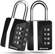 2 Pack 4-Digit Combination Lock Heavy Duty, Outdoor Metal Padlock, Alloy Lock...