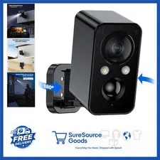 Battery Powered Security Camera for Home 180° Pan WiFi with Color Night Vision