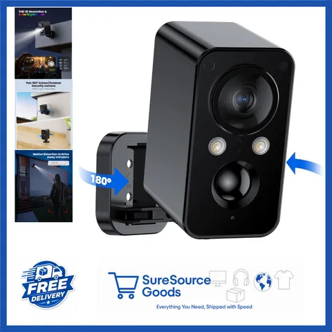 Battery Powered Security Camera for Home 180° Pan WiFi with Color Night Vision