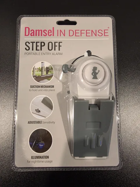 NIB Damsel In Defense Step Off Portable Entry Alarm Sealed 120 Decibel Alarm NEW