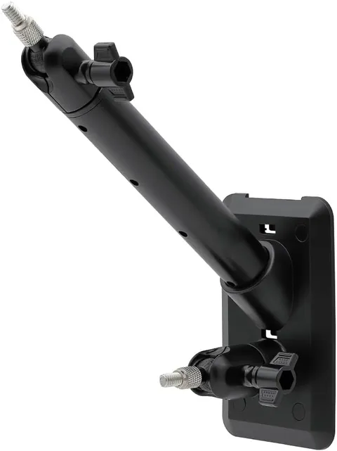 2-In-1 Wall Mount for Outdoor Cameras and Solar Panels, Black