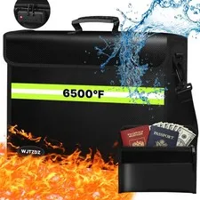 Fireproof Document Bag 10 Layers Insulation 14.2"x9.6"x4.1" - Secure Storage