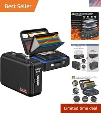Fireproof Document Box with Lock, Hard Fireproof Document Organizer | Hard-Sh...