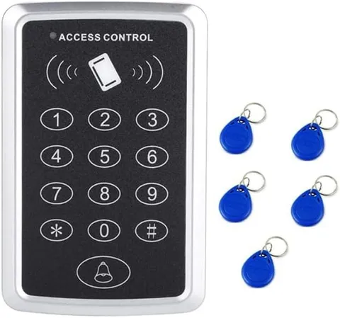 Door Access Control Keypad, Stand-Alone Password Reader+5Pcs Keyfob Keychai