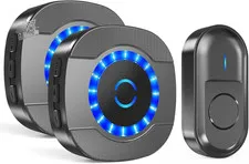 Wireless Outdoor Waterproof Bell 300m 55 LED Ringtones 2 Receivers Ner