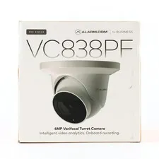 Alarm.com ADC-VC838PF 4MP PoE Varifocal Turret IP Security Camera AI HDR IR -NEW