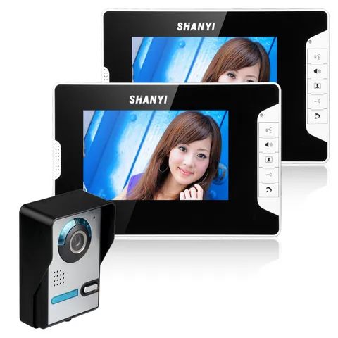 Wired 7" Color LCD Video Door Phone Doorbell Home Security IR Cameras 2 Monitors
