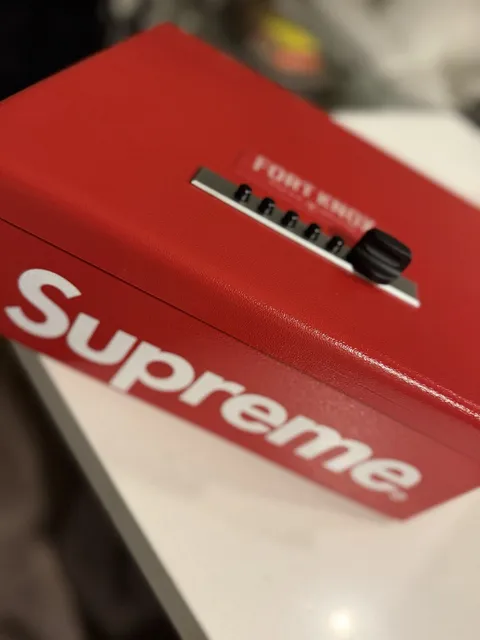 Supreme x Fort knox Steel Safe | Pistol Storage | Security For Guns RED 22LBS 🔥